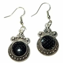 Begroting 🎉 Shanna's Gems And More Zilveren Holografische Drakenhuid / Zeemeermin Oorhangers Zwart ❤️