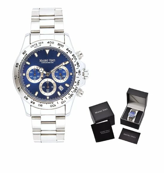 Goedkoopste π Horloge Heren Chronograph - Chrono Staal - Rvs Glanzend Blauw Mauro Vinci Active Line βοΈ 3 Goedkoopste π Horloge Heren Chronograph - Chrono Staal - Rvs Glanzend Blauw Mauro Vinci Active Line βοΈ