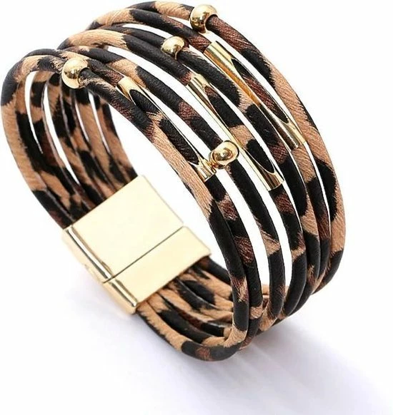 Groothandel π Armband - Dames - Leer - Wikkelarmband - Luipaard Print - Goudkleurige Sluiting - Leder - Sorprese - Model V - Sinterklaas - Cadeau β 6 Groothandel π Armband - Dames - Leer - Wikkelarmband - Luipaard Print - Goudkleurige Sluiting - Leder - Sorprese - Model V - Sinterklaas - Cadeau β - Afbeelding 4