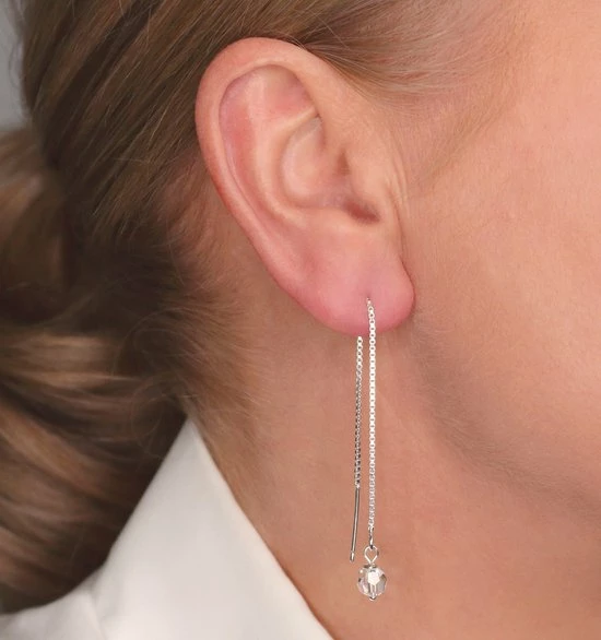 Nieuw 🤩 ARLIZI 1053 Doortrekoorbellen Swarovski Kristal - Dames - 925 Sterling Zilver - 6 Cm - Transparant 🤩 4 Nieuw 🤩 ARLIZI 1053 Doortrekoorbellen Swarovski Kristal - Dames - 925 Sterling Zilver - 6 Cm - Transparant 🤩 - Afbeelding 2