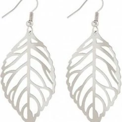 Uitgang 💯 Yada Oorhangers Blad Leaf - Zilverkleurig 🤩