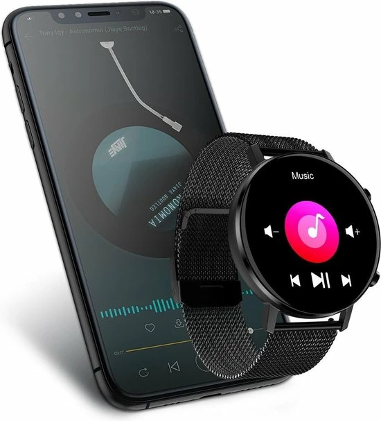 Aanbiedingen 😉 Belesy® Eighteen - Smartwatch Dames - Smartwatch Heren - Horloge - Full Circle - Super Mooi Scherm - 18 Wijzerplaten - Stappenteller - Bloeddruk - Mutli Sport - Milanees - Staal - Goud 😀 10 Aanbiedingen 😉 Belesy® Eighteen - Smartwatch Dames - Smartwatch Heren - Horloge - Full Circle - Super Mooi Scherm - 18 Wijzerplaten - Stappenteller - Bloeddruk - Mutli Sport - Milanees - Staal - Goud 😀 - Afbeelding 9