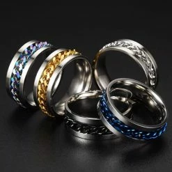 Beste deal 🔥 Ocean Of Motion - Anxiety Ring - Stress Ring - Fidget Ring - Spinner Ring - Fidget Toys - Ring - Ringen - Fles Opener - Bier Opener - Titanium - Ketting - Zilver - Ringmaat 60/19.00 Mm - Dames - Heren 😉 -Sieraden-horloges Winkel 550x608