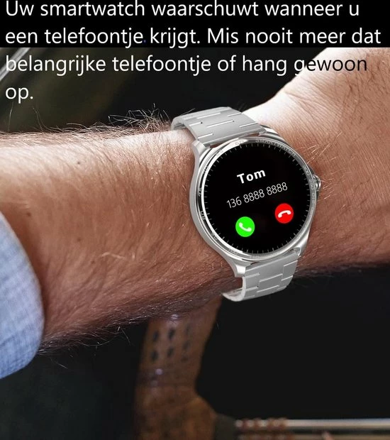 Goedkoop 🛒 Belesy® MARS - Smartwatch Dames - Smartwatch Heren - Horloge - Bloeddruk - ECG - Stappenteller - 1.3 Inch - Kleurenscherm - Full Touch - Zilver - Staal - Schakel 🔔 9 Goedkoop 🛒 Belesy® MARS - Smartwatch Dames - Smartwatch Heren - Horloge - Bloeddruk - ECG - Stappenteller - 1.3 Inch - Kleurenscherm - Full Touch - Zilver - Staal - Schakel 🔔 - Afbeelding 7