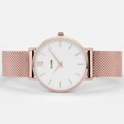 Beste Verkoop 🤩 Cluse Minuit Mesh White, Rose Gold Colour 👍 -Sieraden-horloges Winkel 550x635 4