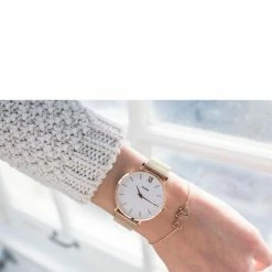 Beste Verkoop 🤩 Cluse Minuit Mesh White, Rose Gold Colour 👍 -Sieraden-horloges Winkel 550x635 5