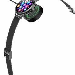 Nieuw 🎉 Belesy® CHARMING - Smartwatch Dames - Horloge - 1.3 Inch - Kleurenscherm - Stappenteller - Bloeddruk - Hartslag - Maak Je Eigen ⌚ Watchfaces - Staal – Zwart 🛒 -Sieraden-horloges Winkel 550x640 2