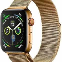 Hete verkoop ⌛ SOLBIX® Milanees Polsband - Geschikt Voor Apple ⌚ Watch - Goud - Series 1/2/3/4/5/6/SE/7 38/40/41 Mm - Roestvrij Staal - Magneet Sluiting 🤩