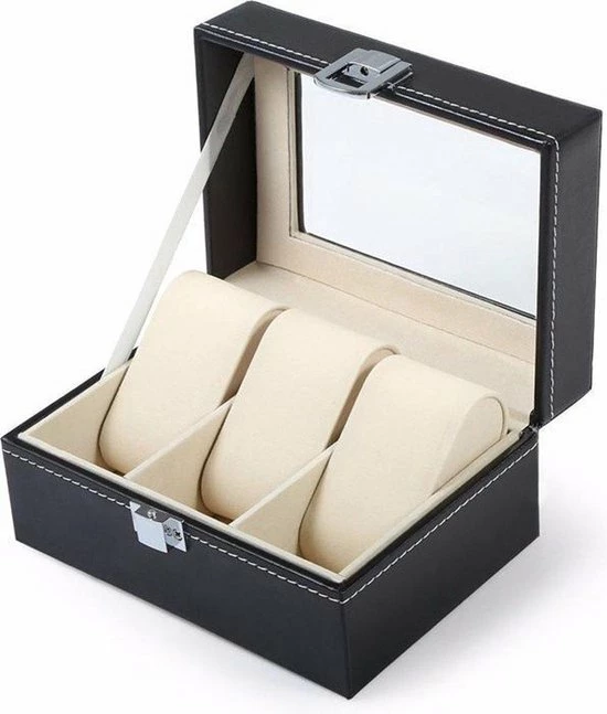 Begroting π Shopmore Horlogebox - Zwart - Geschikt Voor 3 Horloges β 5 Begroting π Shopmore Horlogebox - Zwart - Geschikt Voor 3 Horloges β - Afbeelding 3