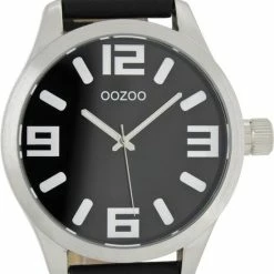 Beste Verkoop 🛒 OOZOO Timepieces C1004 - Horloge - 50 Mm - Leer - Zwart ⌛