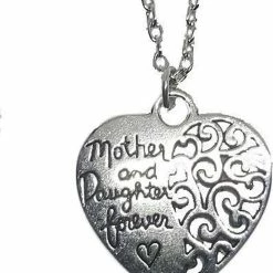 Promo 💯 Tesoro Mio Michel "Lange Ketting Hart Hanger Zilver ""moeder, Dochter Voor Altijd""" 🔔