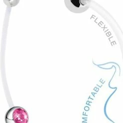 Aanbiedingen 🛒 Fako Bijoux® - Zwangerschapspiercing - Kristal - Roze 🔥