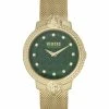 Begroting π Versus Versace Mouffetard Gold Green Swarovski - Dameshorloge - VSPLK1620 - Goud - Green - RVS Mesh Horlogeband - 38 MM β 2 Begroting π Versus Versace Mouffetard Gold Green Swarovski - Dameshorloge - VSPLK1620 - Goud - Green - RVS Mesh Horlogeband - 38 MM β -Sieraden-horloges Winkel 550x680