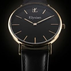 Beste deal ❤️ Elysian - Dames Horloge - Rose Goud Zwart Leer - Waterdicht - 36mm 😉 -Sieraden-horloges Winkel 550x684