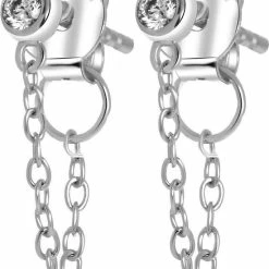 Begroting 🌟 Lucardi - Zilveren Oorbellen Met Zirkonia 🔥