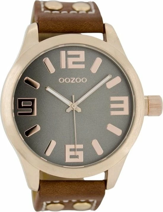 Beste Pirce ✨ OOZOO Timepieces Polshorloge - C1156 - Cognac/Grijs - 46 Mm ✔️ 3 Beste Pirce ✨ OOZOO Timepieces Polshorloge - C1156 - Cognac/Grijs - 46 Mm ✔️