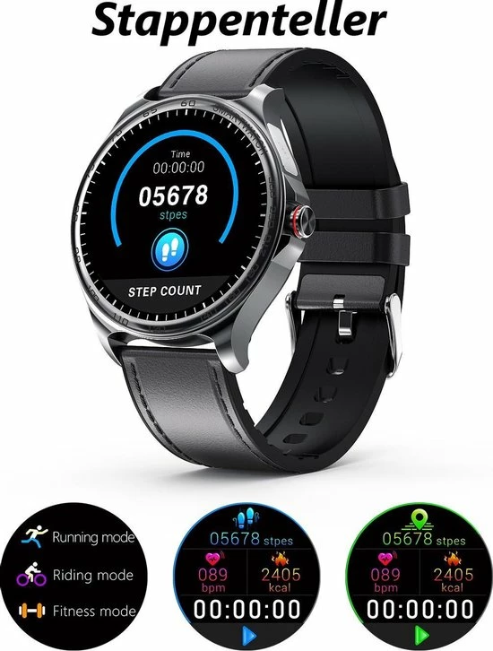 Goedkoop 🛒 Belesy® MARS - Smartwatch Dames - Smartwatch Heren - Horloge - Bloeddruk - ECG - Stappenteller - 1.3 Inch - Kleurenscherm - Full Touch - Zilver - Staal - Schakel 🔔 13 Goedkoop 🛒 Belesy® MARS - Smartwatch Dames - Smartwatch Heren - Horloge - Bloeddruk - ECG - Stappenteller - 1.3 Inch - Kleurenscherm - Full Touch - Zilver - Staal - Schakel 🔔 - Afbeelding 11