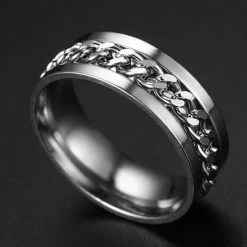 Beste deal 🔥 Ocean Of Motion - Anxiety Ring - Stress Ring - Fidget Ring - Spinner Ring - Fidget Toys - Ring - Ringen - Fles Opener - Bier Opener - Titanium - Ketting - Zilver - Ringmaat 60/19.00 Mm - Dames - Heren 😉 -Sieraden-horloges Winkel 550x730 1