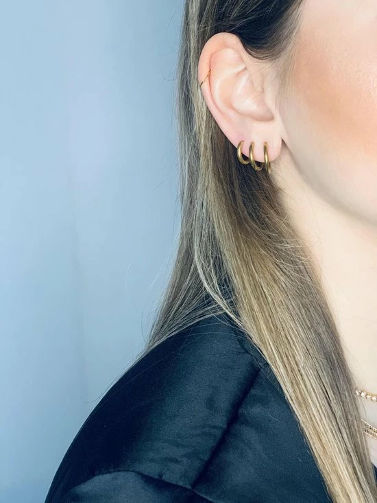 Beste Verkoop 🧨 Yehwang Oorbel Little Hoops 1.2mm - Goudkleurig - RVS ✨ 4 Beste Verkoop 🧨 Yehwang Oorbel Little Hoops 1.2mm - Goudkleurig - RVS ✨ - Afbeelding 2