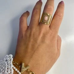 Gloednieuw β Yehwang Ring Goud - Natuursteen - Stainless Steel π 7 Gloednieuw β Yehwang Ring Goud - Natuursteen - Stainless Steel π -Sieraden-horloges Winkel 550x733 33