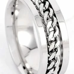 Beste deal 🔥 Ocean Of Motion - Anxiety Ring - Stress Ring - Fidget Ring - Spinner Ring - Fidget Toys - Ring - Ringen - Fles Opener - Bier Opener - Titanium - Ketting - Zilver - Ringmaat 60/19.00 Mm - Dames - Heren 😉