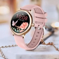 Nieuw 🎉 Belesy® CHARMING - Smartwatch Dames - Horloge - 1.3 Inch - Kleurenscherm - Stappenteller - Bloeddruk - Hartslag - Maak Je Eigen ⌚ Watchfaces - Staal – Zwart 🛒 -Sieraden-horloges Winkel 550x770