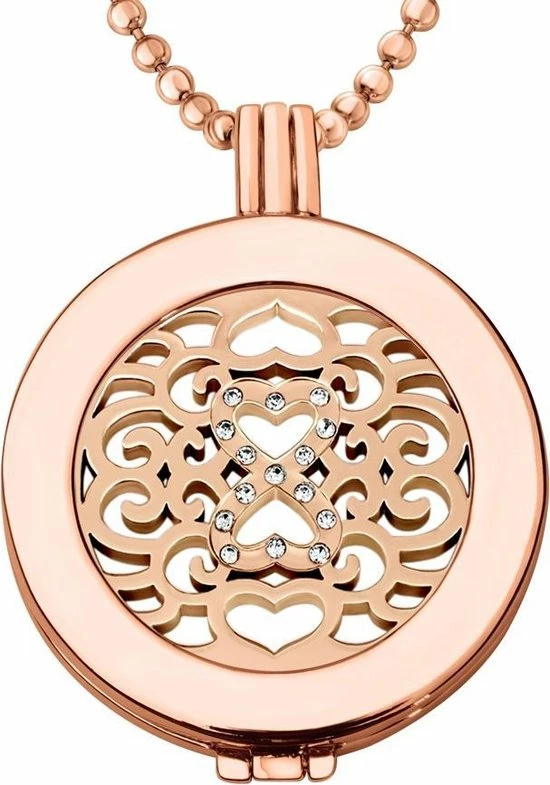 Korting π Quiges - Munthouder Met Ketting En Munt 33mm Zirkonia Infinity - Rosegoudkleurig - ERHS920 π 3 Korting π Quiges - Munthouder Met Ketting En Munt 33mm Zirkonia Infinity - Rosegoudkleurig - ERHS920 π