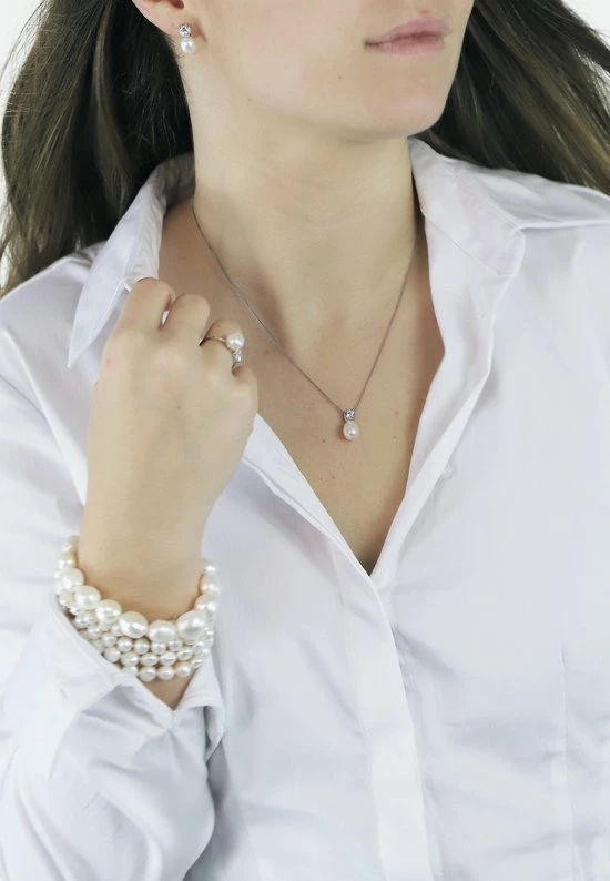 Beste Verkoop 🔥 PROUD PEARLS® Zilveren Set - Ketting - Oorbellen - Ring Met Echte Parels 🧨 5 Beste Verkoop 🔥 PROUD PEARLS® Zilveren Set - Ketting - Oorbellen - Ring Met Echte Parels 🧨 - Afbeelding 3