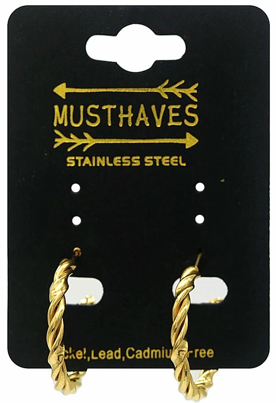 Beste Verkoop π Dielay Oorbellen Twist - Open Oorringen - RVS - 2,5 Cm - Goudkleurig π 4 Beste Verkoop π Dielay Oorbellen Twist - Open Oorringen - RVS - 2,5 Cm - Goudkleurig π - Afbeelding 2