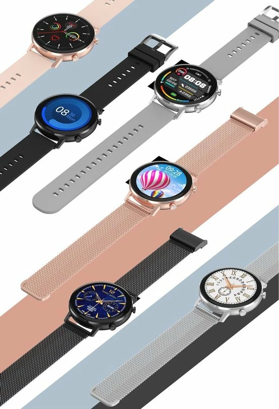 Aanbiedingen 😉 Belesy® Eighteen - Smartwatch Dames - Smartwatch Heren - Horloge - Full Circle - Super Mooi Scherm - 18 Wijzerplaten - Stappenteller - Bloeddruk - Mutli Sport - Milanees - Staal - Goud 😀 9 Aanbiedingen 😉 Belesy® Eighteen - Smartwatch Dames - Smartwatch Heren - Horloge - Full Circle - Super Mooi Scherm - 18 Wijzerplaten - Stappenteller - Bloeddruk - Mutli Sport - Milanees - Staal - Goud 😀 - Afbeelding 8