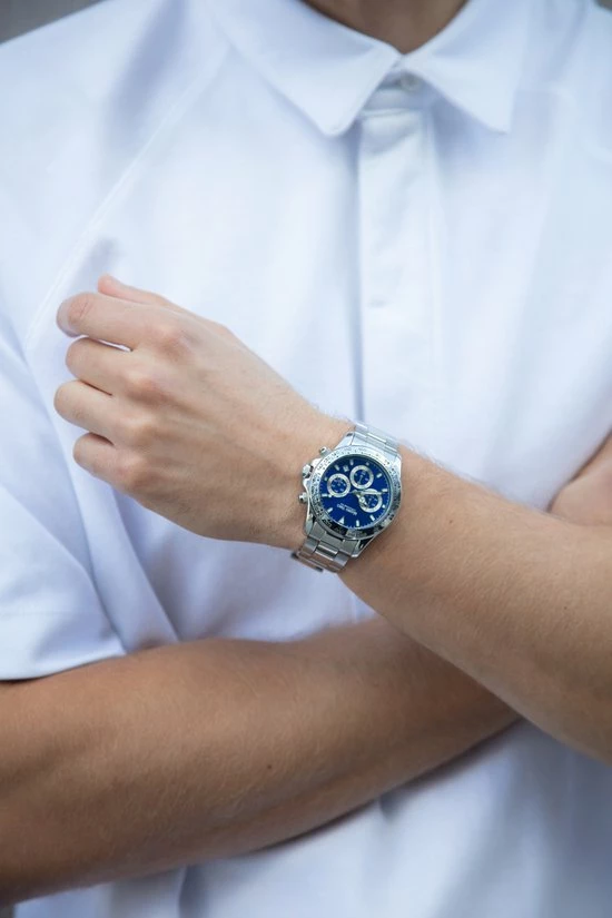 Goedkoopste π Horloge Heren Chronograph - Chrono Staal - Rvs Glanzend Blauw Mauro Vinci Active Line βοΈ 4 Goedkoopste π Horloge Heren Chronograph - Chrono Staal - Rvs Glanzend Blauw Mauro Vinci Active Line βοΈ - Afbeelding 2