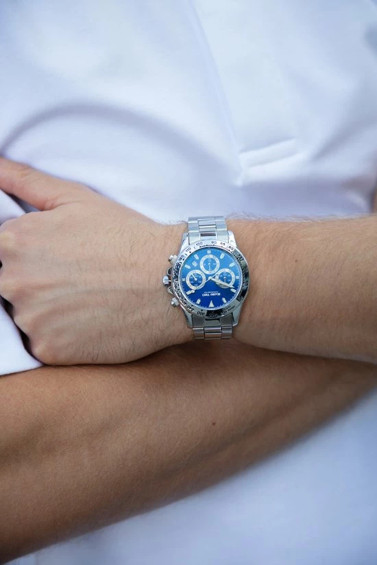 Goedkoopste π Horloge Heren Chronograph - Chrono Staal - Rvs Glanzend Blauw Mauro Vinci Active Line βοΈ 5 Goedkoopste π Horloge Heren Chronograph - Chrono Staal - Rvs Glanzend Blauw Mauro Vinci Active Line βοΈ - Afbeelding 3